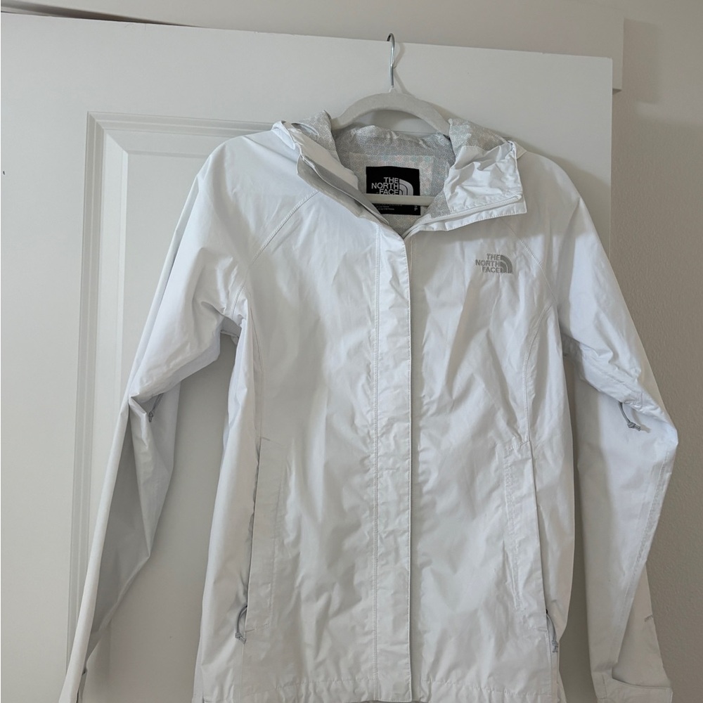 The North Face Women's White Hooded Rain Jacket